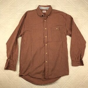 Bugle Boy Company red plaid long sleeve dress shirt size‎ M